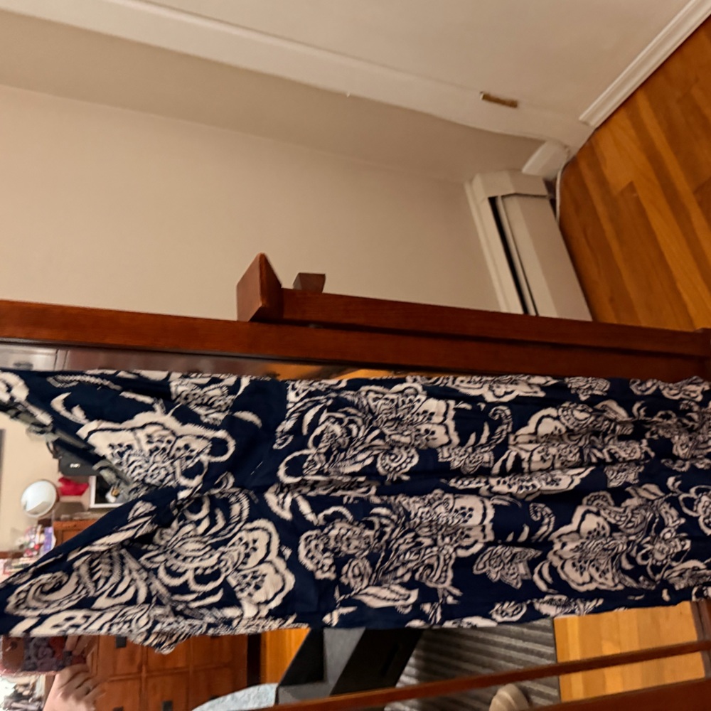 Angie Navy and White Floral Maxi Dress